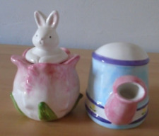 Earthenware Ceramic Set Sugar and Creamer Watering Can and Tulip by AMC for sale  Shipping to South Africa