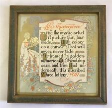 Used, 1920s Buzza Style Motto Picture 6 3/4" Square + Wood Frame W/ Lifes Masterpiece for sale  Shipping to South Africa