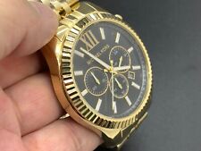 Usado, Relógio masculino Michael Kors Lexington cronógrafo 45 mm ouro preto MK8286 comprar usado  Enviando para Brazil