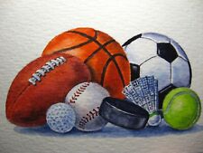 Watercolor painting sport for sale  USA