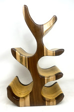 Used, Wood Wine Rack Holder Stand  6 Bottle Hand Crafted 15 inches Tall for sale  Shipping to South Africa