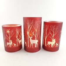 Conjunto de 3 pilares iluminados de veados da floresta por Valerie - Vermelho comprar usado  Enviando para Brazil