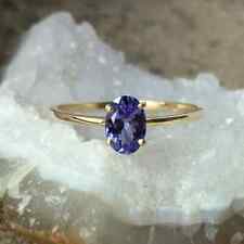 Anel feminino de noivado presente ouro 14k sólido pedra preciosa tanzanita azul natural presente, usado comprar usado  Enviando para Brazil