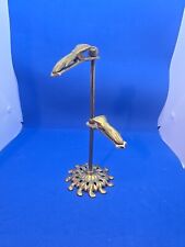 Vintage Vanity Plated Brass Cast Metal 2 Victorian Hands Coco Towel Holder 1960s for sale  Shipping to South Africa