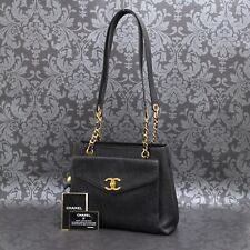 Bolsa tote CHANEL couro pele caviar corrente preta bolsa de ombro #2650 Rise-on comprar usado  Enviando para Brazil