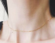 Women Gold Plated Titanium Stainless Steel thin Bar Choker Chain Necklace 12-18" for sale  Shipping to South Africa