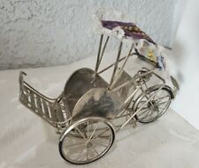 Used, 999 Fine Marked Silver Bicycle Rickshaw Carriage Bike Handmade Vietnam 2 Piece  for sale  Shipping to South Africa