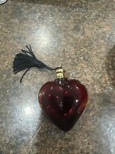 Frasco de perfume coração vidro vermelho preto cetim borla tampa vintage vaidade (d) comprar usado  Enviando para Brazil