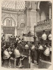Impresión y artículo antiguos de la sinagoga judía central de Londres Gran Portland St, década de 1870 segunda mano  Embacar hacia Mexico