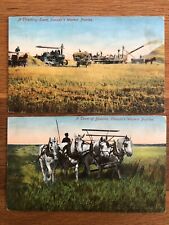 Dois cartões postais antigos Canadá 🇨🇦 Colheita cavalos motor a vapor pradarias ocidentais, usado comprar usado  Enviando para Brazil