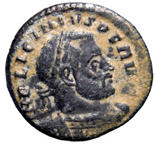 Un retrato bastante hermoso de LICINIO I (308-324). Follis. Moneda Roma RS Sol segunda mano  Embacar hacia Argentina
