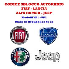 CODICE  SBLOCCO AUTORADIO CONTINENTAL VP1 VP2 FIAT LANCIA ALFA ROMEO E ALTRI na sprzedaż  Wysyłka do Poland
