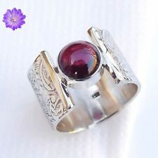 Red Garnet Gemstone 925 Sterling Silver Handmade Ring Jewelry in All Size, used for sale  Shipping to South Africa