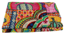 Manta de algodón de colección Patchwork Kantha hecha a mano en la India segunda mano  Embacar hacia Argentina