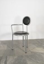 Używany, Vintage postmodernistyczne srebrno-szare okrągłe amortyzowane krzesło do jadalni Alessandro Mendini na sprzedaż  PL