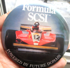 FUTURE DOMAIN SCSI COMPUTER DRIVER vintage 1980s F1 motor car promo PIN BADGE for sale  Shipping to South Africa