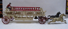 Original Kenton Cast Iron Toy Horse Drawn Fire Hook & Ladder Truck for sale  Shipping to South Africa