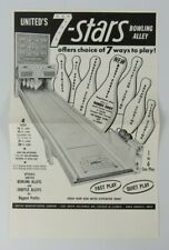 Used, United's 7-Stars/Stardust Bowling Alley Arcade Machine 2-Sided Advertising Flyer for sale  Shipping to South Africa