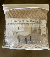 Genina Sala de Jantar Cozinha Stretch Chair Slip Covers Bege/ Tan Lattice 2 Pack comprar usado  Enviando para Brazil