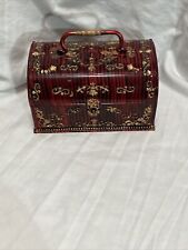 Red Treasure Chest JewelryBoxW/Mirror Made In India Vintage And Antique NICE for sale  Shipping to South Africa