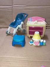 Carrinho de bebê dobrável vintage Fisher Price Mattel Loving Family trocador + comprar usado  Enviando para Brazil