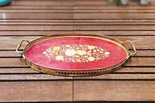 Vintage Italy serving tray-Sorrento lacquer tray floral inlay-breakfast/tea for sale  Shipping to South Africa