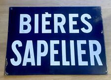 RARE PLAQUE EMAILLEE DOUBLE FACE BIERES SAPELIER ANNEES 1930, occasion d'occasion  Dunkerque-