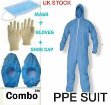 Anti-Virus Protective Overalls Suit Reusable zippered Coveralls Isolation 70 GSM for sale  LEICESTER