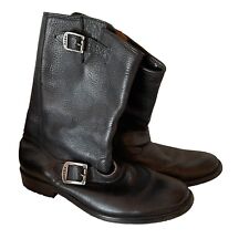 Botas de Ingeniero Frye Para Hombre 8 Negro Cuero Guijarros Doble Hebilla 87825 México segunda mano  Embacar hacia Argentina