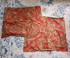 Usado, Par de travesseiros Pottery Barn 2010 vermelho laranja paisley padrão masculino clássico comprar usado  Enviando para Brazil