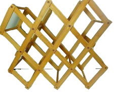 Used, VINTAGE, Expandable WOODEN WINE RACK 10 Bottles Folding Accordion or Towel Rack for sale  Shipping to South Africa