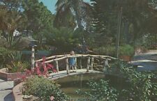 Usado, Postal vintage cromada de hormigón puente de bambú Florida Sarasota jardines de la selva segunda mano  Embacar hacia Argentina