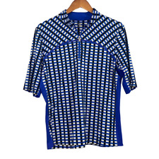 Camisa de golf Tail para mujer talla XL manga corta 1/4 cremallera cuello falso azul geométrico  segunda mano  Embacar hacia Argentina