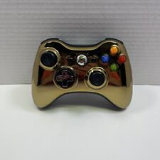 Xbox 360 OEM Gold Chrome Wireless Controller TESTED Missing Battery Cover *READ* for sale  Shipping to South Africa