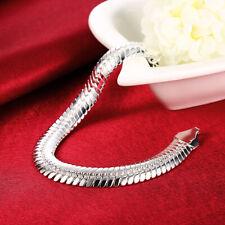 Berloque de prata esterlina 925 com corrente de cobra 10 mm para joias femininas, usado comprar usado  Enviando para Brazil