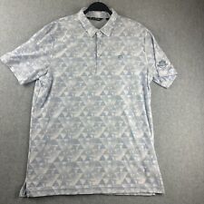Camisa polo de golfe Travis Mathew adulto grande geo azul palma branca MSRP $94.95 comprar usado  Enviando para Brazil