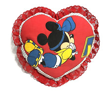 MINNIE MOUSE Sonhando Feito à Mão Disney Formato de Coração Vermelho Dia dos Namorados Travesseiro de Babado comprar usado  Enviando para Brazil