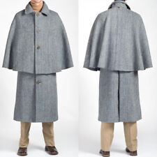 Usado, Casaco longo masculino cinza lã pesada jaqueta e sobretudo com capa Inverness para outono comprar usado  Enviando para Brazil