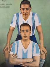 Usado, Figuras vintage de póster de fútbol 1937 Scopelli-Zozaya de la selección nacional argentina  segunda mano  Argentina 