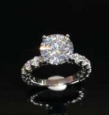 14k White Gold Plated 2.50 Ctw Round Cut DEF Moissanite Wedding Engagement Ring for sale  Shipping to South Africa