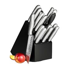 Essential Home 15-Piece Cutlery Set, Stainless Steel & Wood Block- New In Box, used for sale  Shipping to South Africa