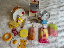 Lote de juguetes de madera Hape juegos de cocina tostadora de café paleta bagel desayuno , usado segunda mano  Embacar hacia Argentina