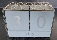 Chrome wooden calendar for sale  BURTON-ON-TRENT