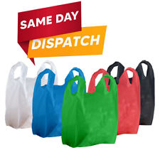 Plastic Vest Carrier Bags Blue White Black Red & Green All Sizes Reusable for sale  Shipping to South Africa