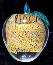 STUDIOGLAS STROMBERGSHYTTAN SWEDEN 24 KARAT GOLD & GLASS APPLE PAPERWEIGHT for sale  Shipping to South Africa