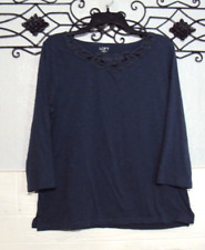Blusa LOFT feminina de malha tamanho XL manga longa azul gola redonda comprar usado  Enviando para Brazil