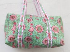 Mano Bloque Estampado Lona Bolsas, Algodón Puro Bolsa Floral Bonito, usado segunda mano  Embacar hacia Argentina