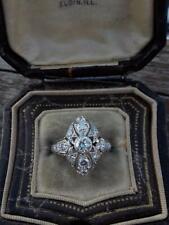 Art Deco Old Mine Cut CZ Navette South North Marquise Wedding Engagement Ring, used for sale  Shipping to South Africa