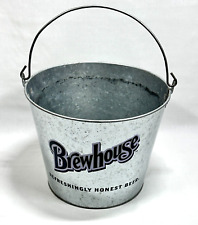 Usado, Balde balde balde de gelo de metal prata aço galvanizado cerveja cervejaria com alça comprar usado  Enviando para Brazil