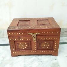 Usado, Caixa de madeira antiga tesouro pirata baú decorativo para casa pau-rosa comprar usado  Enviando para Brazil